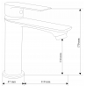 Mexen Royo R40 vonios rinkinys, juodas - 72203R40-70