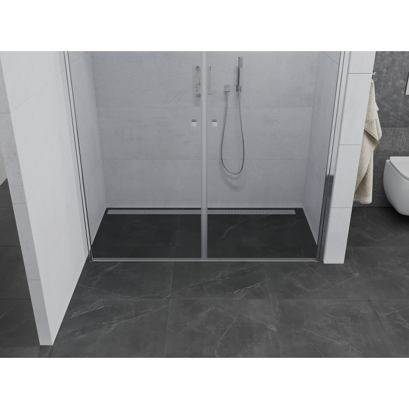 Mexen Pretoria Dvigubos dušo durys, atveriamos, 140 cm, skaidrios, chromuotos - 852-140-000-02-00