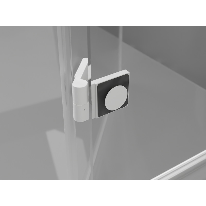 Mexen Lunar-F Dviguba sulankstoma dušo kabina 70 x 70 cm, skaidri, balta - 836-070L-070P-20-00