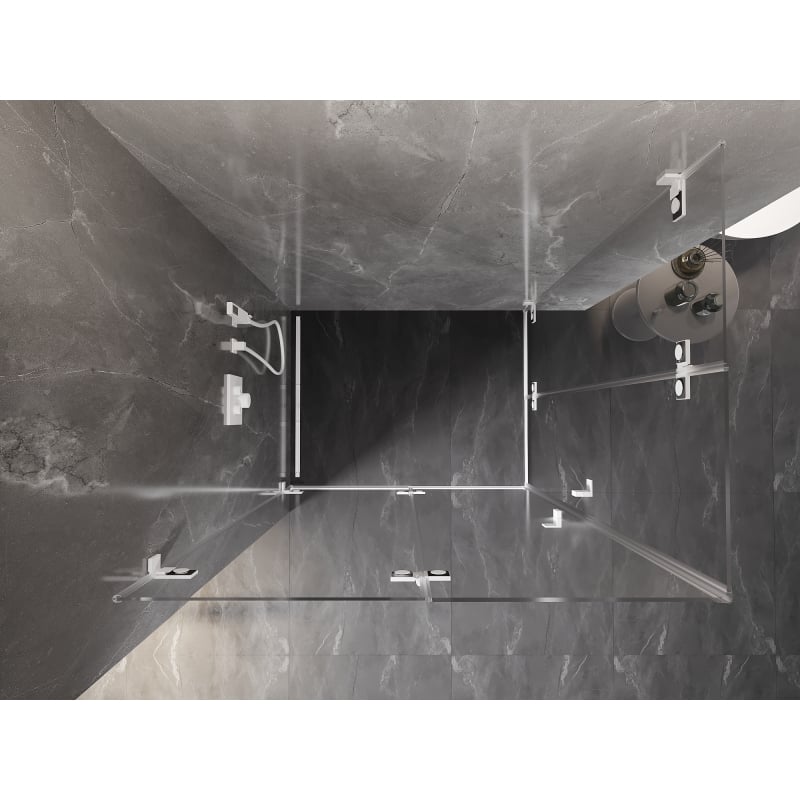 Mexen Lunar-F Duo sulankstoma dušo kabina 85 x 70 cm, permatomas, baltas - 836-085L-070P-20-00