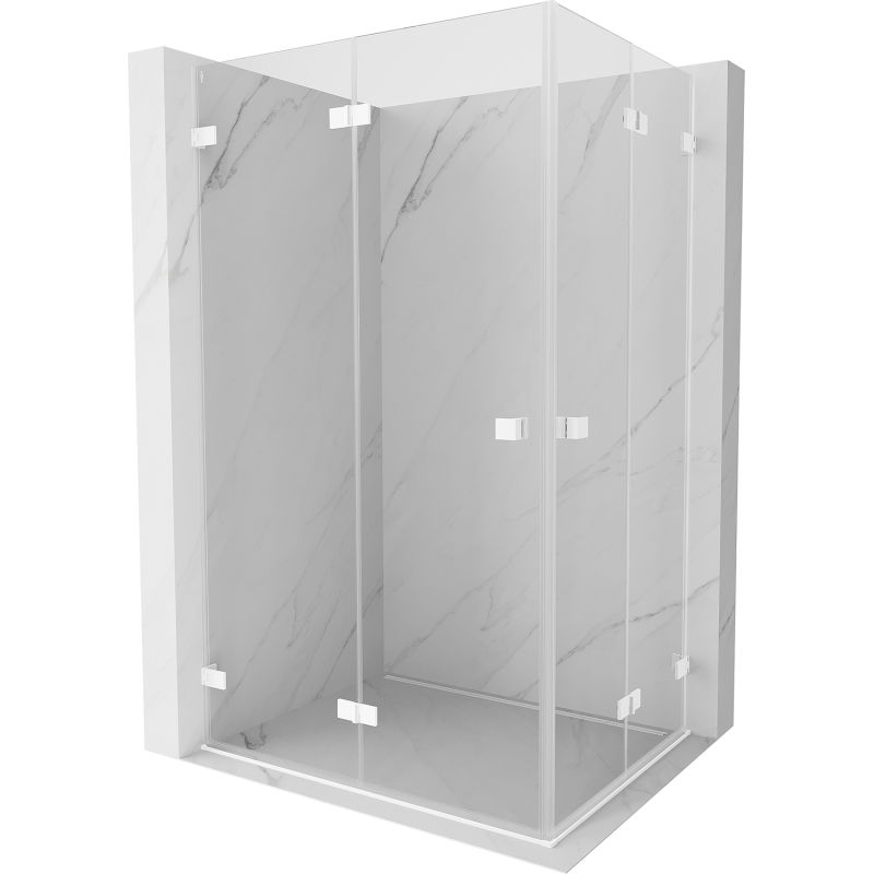 Mexen Lunar-F Duo sulankstoma dušo kabina 85 x 75 cm, skaidri, balta - 836-085L-075P-20-00