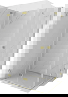 Mexen Lunar-F Dviguba sulankstoma dušo kabina 80 x 70 cm, skaidri, auksinė - 836-080L-070P-50-00