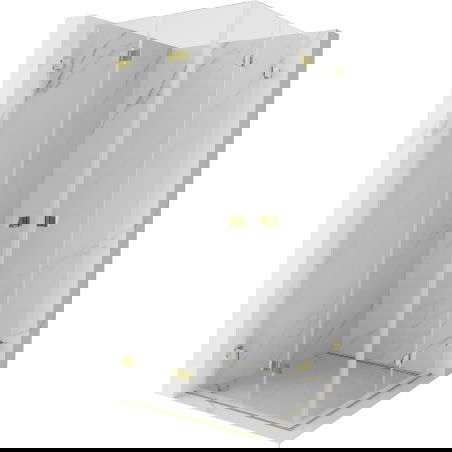 Mexen Lunar-F Duo sulankstoma dušo kabina 80 x 80 cm, skaidri, auksinė - 836-080L-080P-50-00