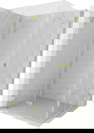 Mexen Lunar-F Duo sulankstoma dušo kabina 75 x 70 cm, skaidri, paauksuota šepetėliu - 836-075L-070P-55-00