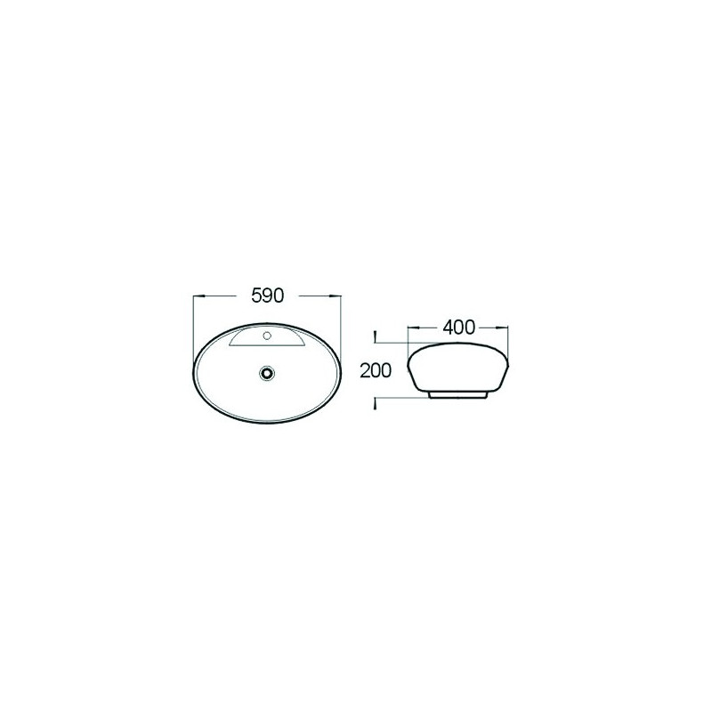 Mexen Kiara stalviršio kriauklė 59 x 40 cm, balta - 21645900