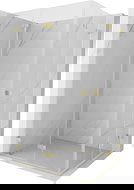 Mexen Lunar-F Dviguba sulankstoma dušo kabina 100 x 75 cm, permatomas, šlifuotas auksas - 836-100L-075P-55-00