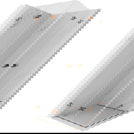 Mexen Lunar-F Duo sulankstoma dušo kabina 80 x 80 cm, skaidri, rožinis auksas - 836-080L-080P-60-00