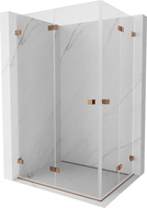 Mexen Lunar-F Duo sulankstoma dušo kabina 100 x 80 cm, permatomi, rausvas auksas - 836-100L-080P-60-00