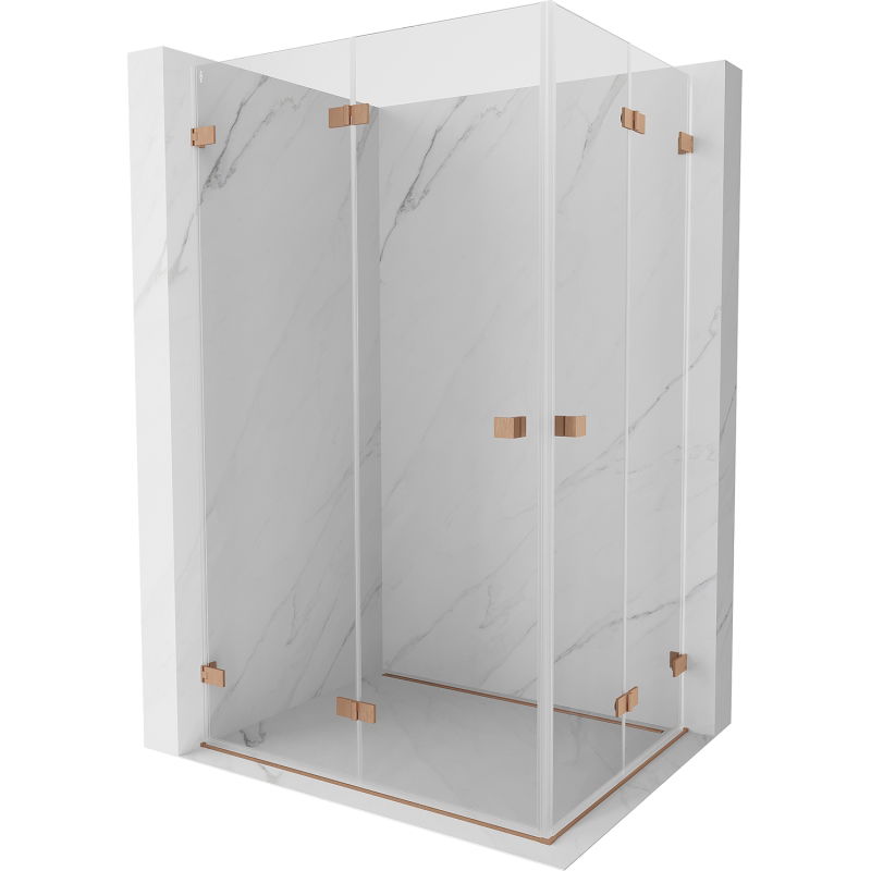 Mexen Lunar-F Duo sulankiojama dušo kabina 80 x 70 cm, permatoma, šlifuotas varis - 836-080L-070P-65-00