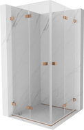 Mexen Lunar-F Duo sulankstoma dušo kabina 80 x 80 cm, skaidri, šlifuota vario spalva - 836-080L-080P-65-00