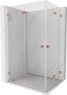 Mexen Lunar-F Duo sulankstoma dušo kabina 90 x 80 cm, permatomi stiklai, šlifuotas varis - 836-090L-080P-65-00