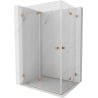 Mexen Lunar-F Duo lankstoma dušo kabina 100 x 75 cm, skaidri, šlifuotas varis - 836-100L-075P-65-00