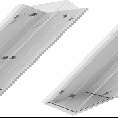 Mexen Lunar-F Duo sulankstoma dušo kabina 100 x 100 cm, permatomas, šlifuotas ginklų pilkos spalvos - 836-100L-100P-66-00