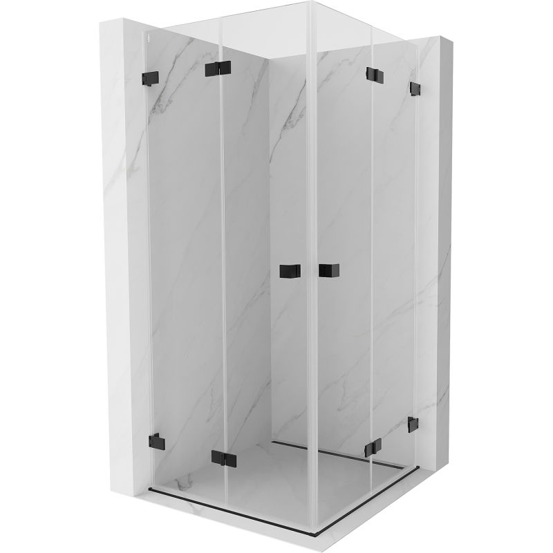 Mexen Lunar-F Duo sulankstoma dušo kabina 70 x 70 cm, skaidri, juoda - 836-070L-070P-70-00