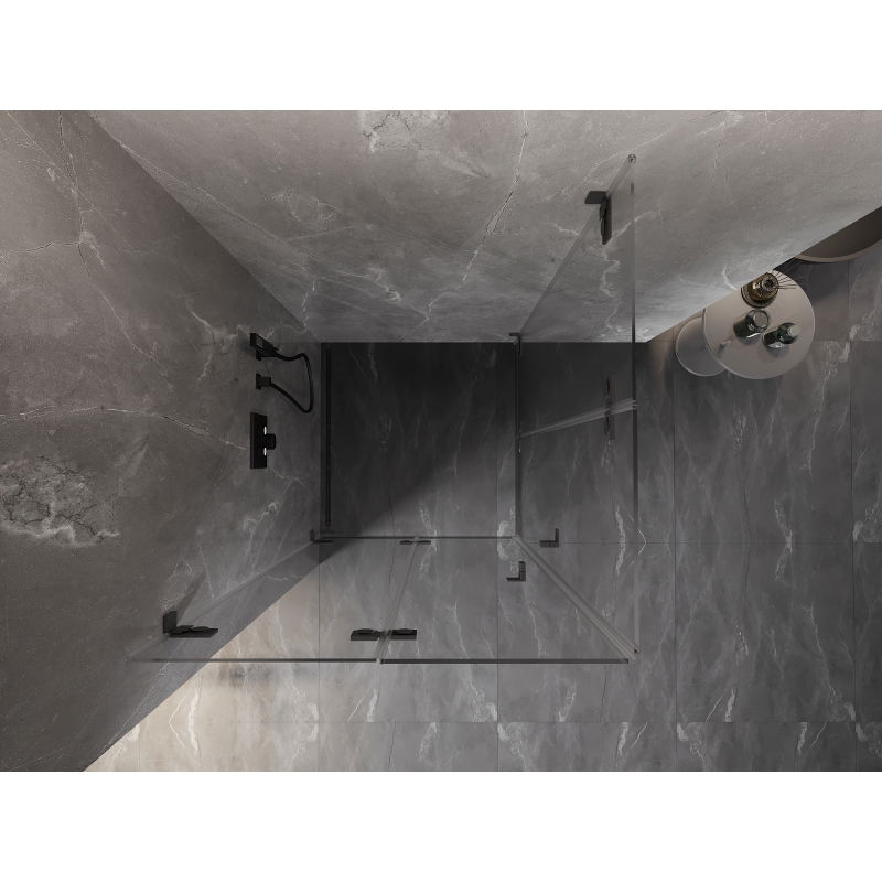 Mexen Lunar-F Duo sulankstoma dušo kabina, 80 x 80 cm, permatoma, ginklų metalo spalvos - 836-080L-080P-95-00