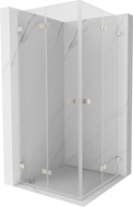 Mexen Lunar-F Duo sulankstoma dušo kabina 80 x 80 cm, skaidri, šlifuotas nikelis - 836-080L-080P-97-00