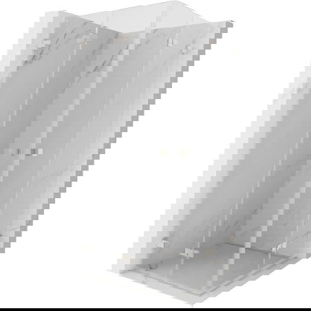 Mexen Lunar-F Duo sulankstoma dušo kabina 85 x 85 cm, skaidri, šlifuotas nikelis - 836-085L-085P-97-00