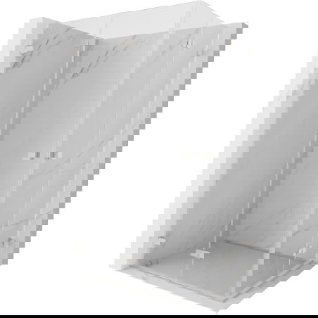 Mexen Lunar-F Duo sulankstoma dušo kabina 100 x 85 cm, skaidri, šlifuotas nikelis - 836-100L-085P-97-00