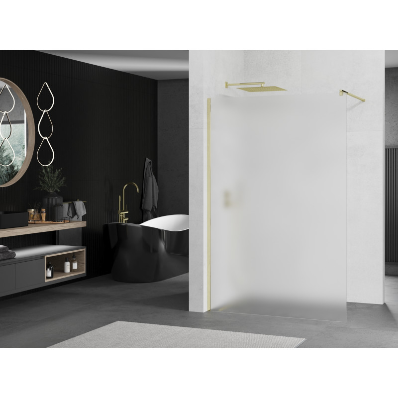 Mexen Kioto Dušo siena Walk-in 70 x 200 cm, matinis 8 mm, auksinė - 800-070-101-50-30