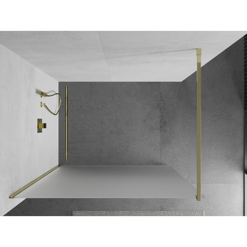 Mexen Kioto Dušo pertvara Walk-in 110 x 200 cm, matinta 8 mm, auksinė - 800-110-101-50-30