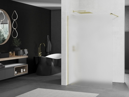 Mexen Kioto Dušo pertvara Walk-in 110 x 200 cm, matinta 8 mm, auksinė - 800-110-101-50-30
