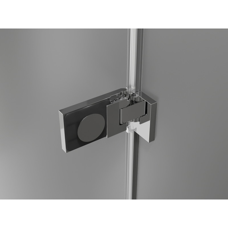 Mexen Lunar-F sulankstoma kairioji dušo kabina 80 x 80 cm, skaidri, chromuota - 836-080-080-01-00-L