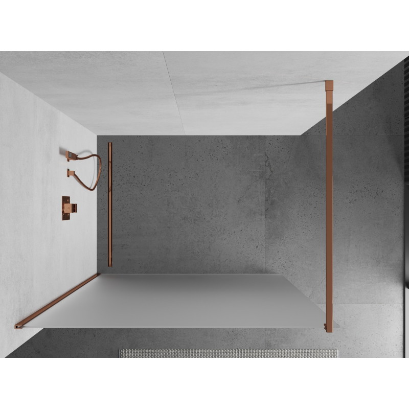 Mexen Kioto Dušo siena Walk-in 90 x 200 cm, matinis 8 mm, rožinis auksas - 800-090-101-60-30