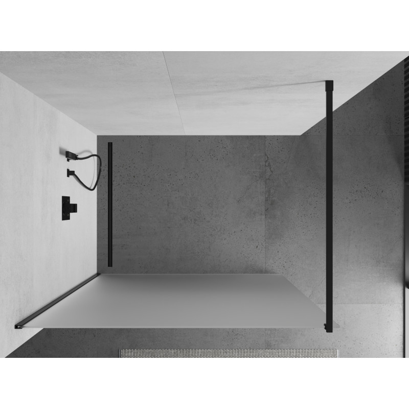 Mexen Kioto dušo sienelė Walk-in 80 x 200 cm, matinė 8 mm, juoda - 800-080-101-70-30