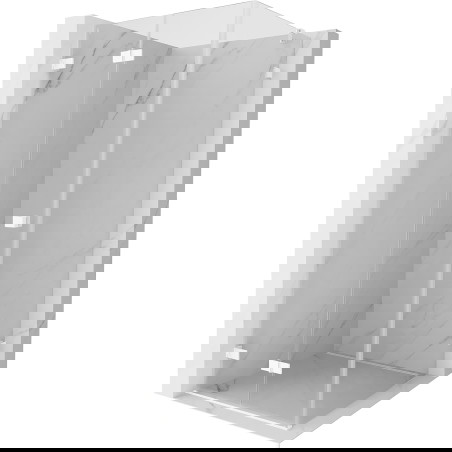 Mexen Lunar-F sulankstoma dušo kabina, kairinė, 80 x 80 cm, permatoma, balta - 836-080-080-20-00-L