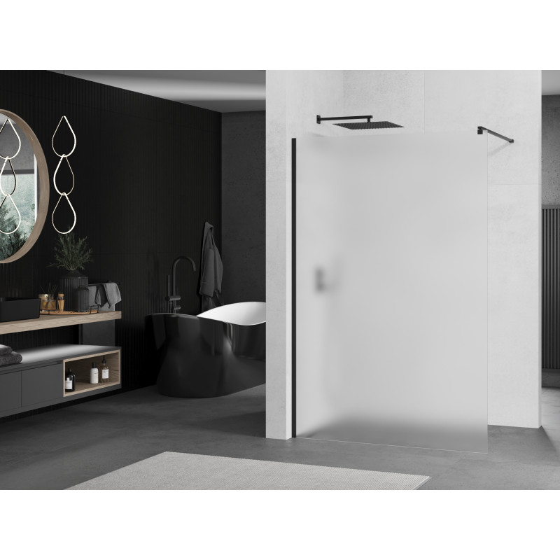 Mexen Kioto Dušo siena Walk-in 90 x 200 cm, matinė 8 mm, juoda - 800-090-101-70-30