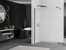 Mexen Kioto dušo sienelė Walk-in 100 x 200 cm, matinė 8 mm, juoda - 800-100-101-70-30