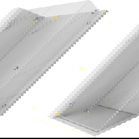 Mexen Lunar-F sulankstoma dušo kabina, kairė, 100 x 70 cm, skaidri, auksinė - 836-100-070-50-00-L