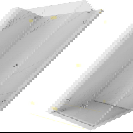 Mexen Lunar-F sulankstoma dušo kabina, kairė 100 x 80 cm, permatoma, auksinė - 836-100-080-50-00-L