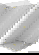 Mexen Lunar-F sulankstoma dušo kabina, kairė, 100 x 80 cm, skaidri, auksinė - 836-100-080-50-00-L