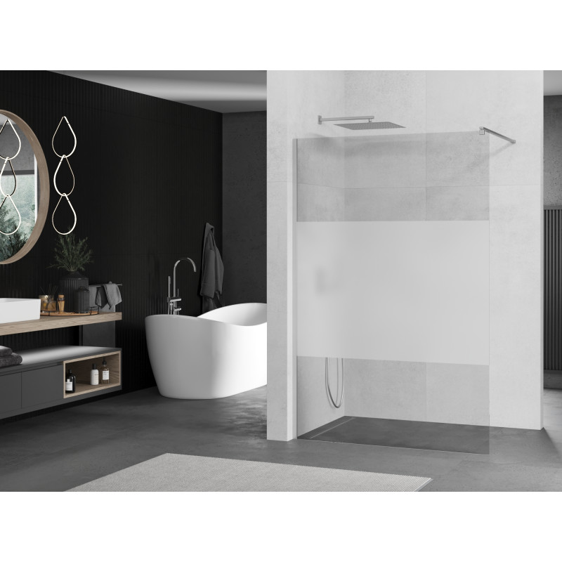 Mexen Kioto dušo siena Walk-in 110 x 200 cm, skaidrus/lininis 8 mm, chromas - 800-110-101-01-35
