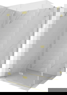 Mexen Lunar-F dušo kabina, sulankstoma kairė 90 x 70 cm, skaidri, šlifuota aukso spalva - 836-090-070-55-00-L