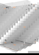 Mexen Lunar-F sulankstoma dušo kabina kairė 90 x 70 cm, permatoma, rožinis auksas- 836-090-070-60-00-L