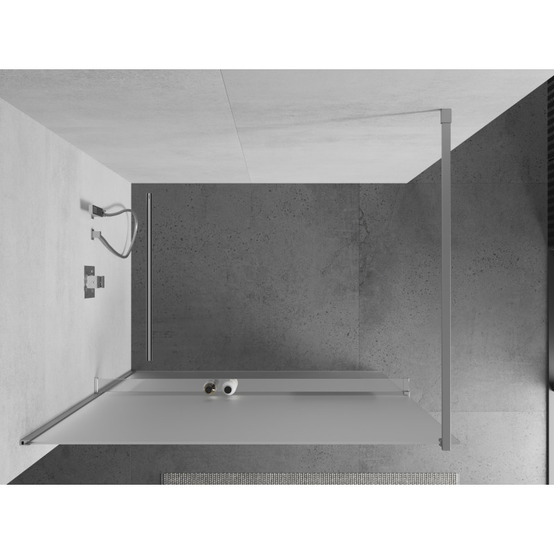 Mexen Kioto+ Dušo siena su lentyna Walk-in 100 x 200 cm, matinė, chromas - 800-100-121-01-30