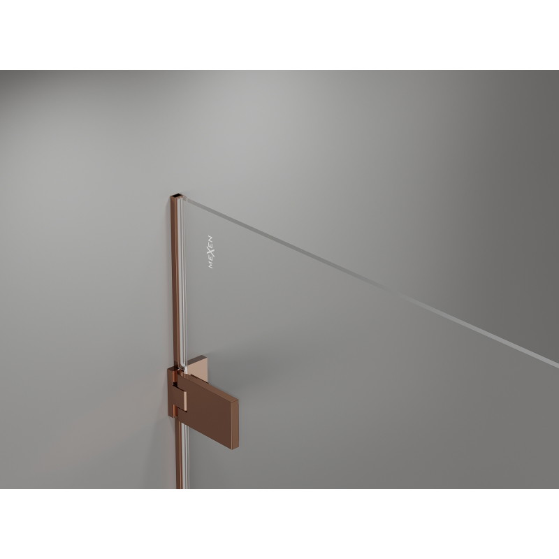 Mexen Lunar-F Sulankstoma dušo kabina kairėje 85 x 80 cm, skaidri, rožinis auksas - 836-085-080-60-00-L