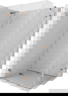 Mexen Lunar-F Sulankstoma dušo kabina kairėje 85 x 80 cm, skaidri, rožinis auksas - 836-085-080-60-00-L