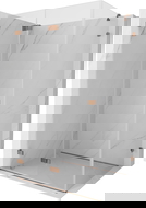 Mexen Lunar-F sulankstoma dušo kabina kairinė 95 x 80 cm, skaidrus, rožinis auksas- 836-095-080-60-00-L