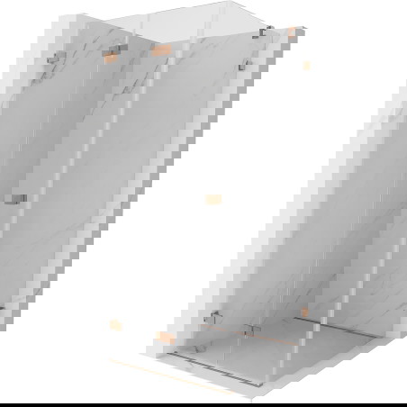 Mexen Lunar-F surenkama dušo kabina kairė 80 x 80 cm, skaidri, šlifuota varis - 836-080-080-65-00-L