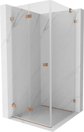 Mexen Lunar-F sulankstoma dušo kabina, kairė 80 x 80 cm, skaidri, šlifuotas varis- 836-080-080-65-00-L