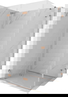 Mexen Lunar-F dušo kabina sulankstoma kairė 95 x 80 cm, skaidri, šepečiu valyta varis- 836-095-080-65-00-L