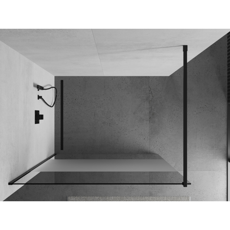 Mexen Kioto Dušo sienelė Walk-in 90 x 200 cm, skaidri/ matinė 8 mm, juoda - 800-090-101-70-35