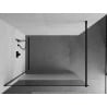 Mexen Kioto Dušo sienelė Walk-in 90 x 200 cm, skaidri/ matinė 8 mm, juoda - 800-090-101-70-35