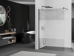 Mexen Kioto Dušo sienelė Walk-in 110 x 200 cm, skaidri/šerkšnas 8 mm, juoda - 800-110-101-70-35