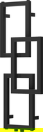 Mexen Grid dekoratyvinis vonios kambario radiatorius 870 x 360 mm, 209 W, juodas - W215-0870-360-00-70