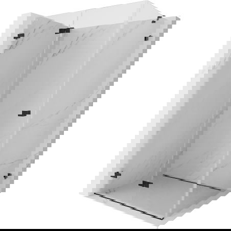 Mexen Lunar-F sulankstoma dušo kabina kairė 100 x 80 cm, skaidri, juoda - 836-100-080-70-00-L