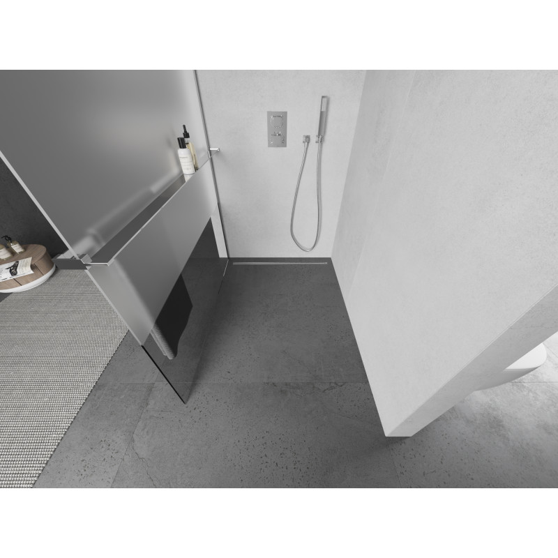 Mexen Kioto+ dušo siena su lentyna Walk-in 100 x 200 cm, skaidrus/matinis, chromas - 800-100-121-01-35